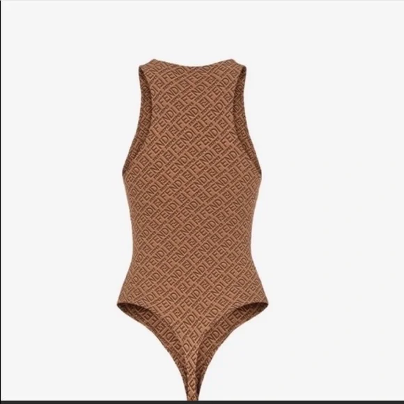 FENDI x SKIMS HIGH NECK BODYSUIT 2XL IN CALIFORNIA (TAN) - Picture 2 of 13